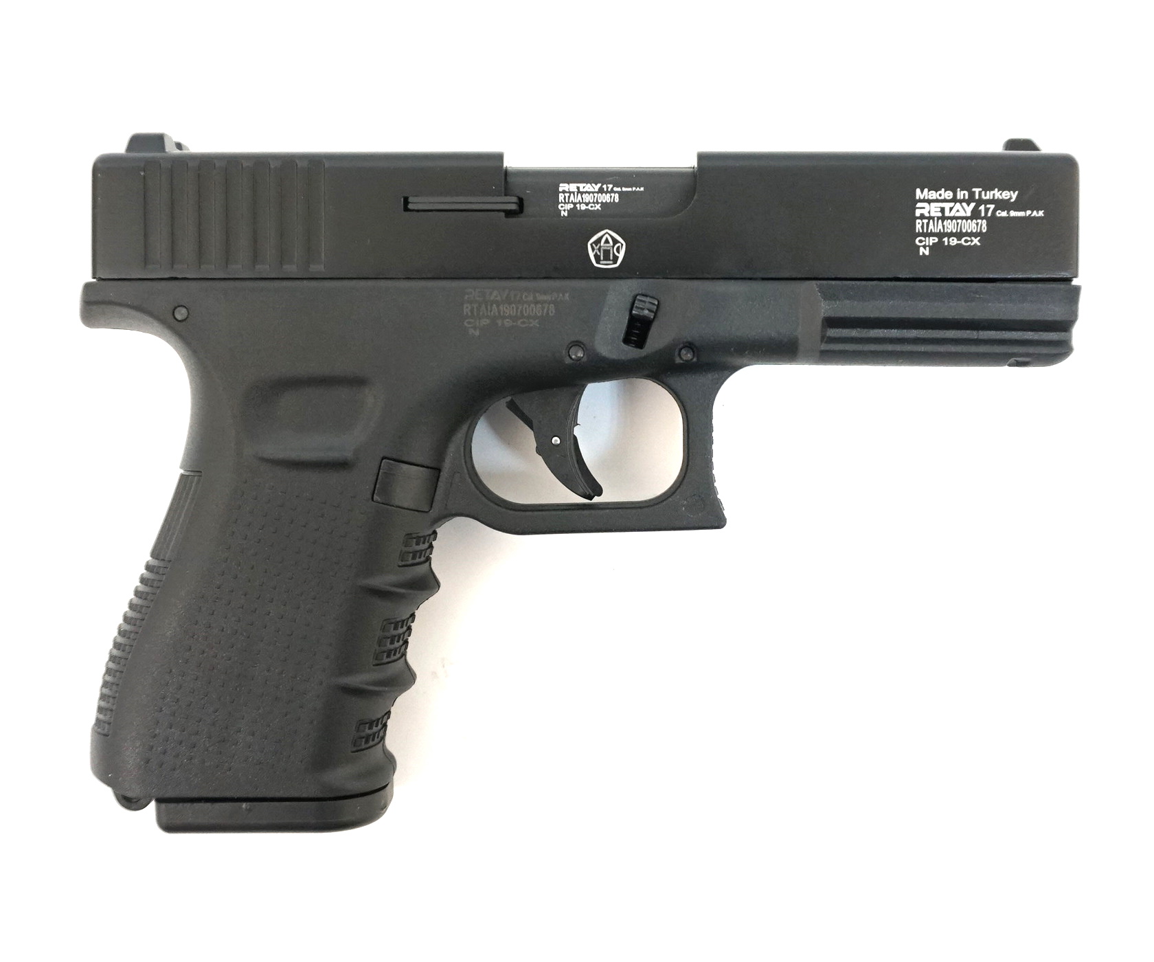 Пистолет охолощенный G17 (Glok 17), к.9мм (черн.)